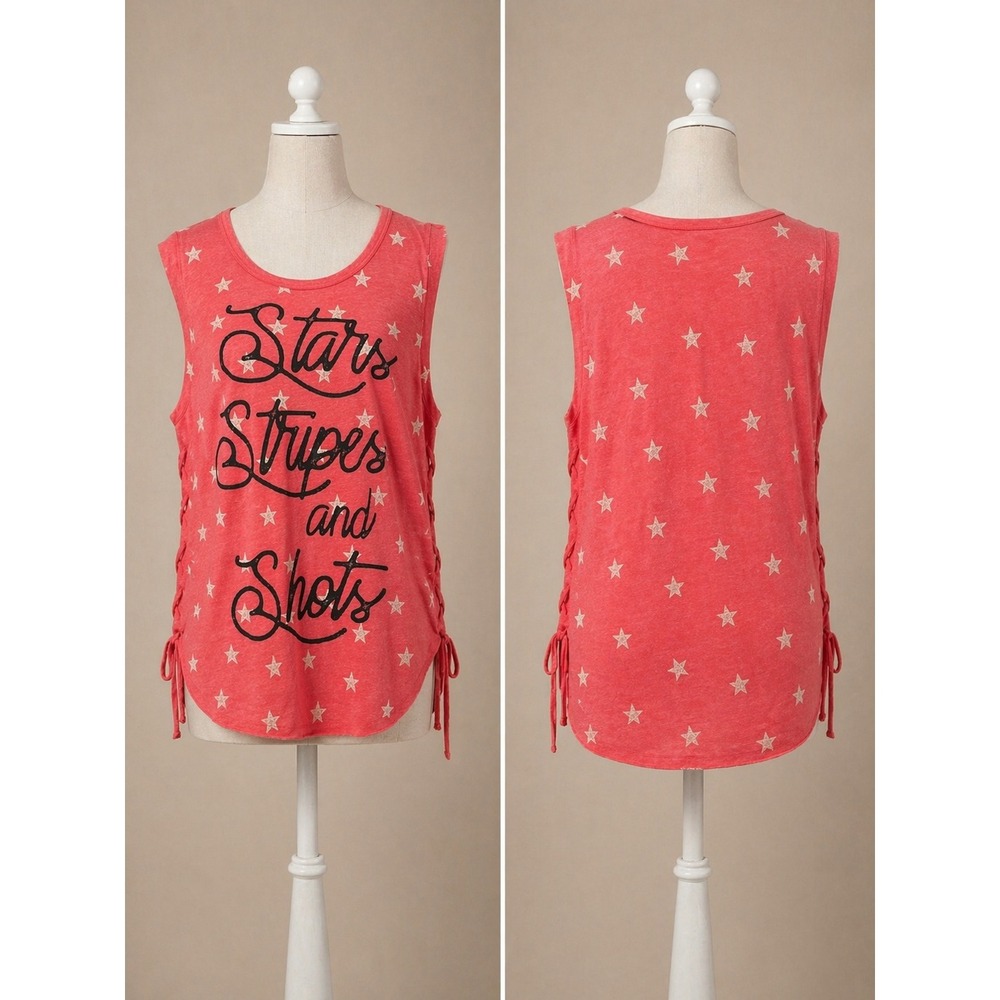 Shyanne Stars Stripes and Shots Tank XL Western Country Concert Top